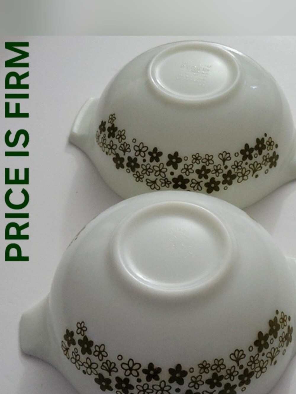 Vintage Pyrex Bowl Cinderella Spring Blossom Crazy Daisy 2.5 Quart 443 Set of 2
